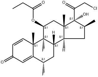 [(6S,8S,9R,10S,11S,13S,14S,16S,17R)-17-(2-chloroacetyl)-6,9-difluoro-17-hydroxy-10,13,16-trimethyl-3-oxo-6,7,8,11,12,14,15,16-octahydrocyclopenta[a]phenanthren-11-yl] propanoate 구조식 이미지