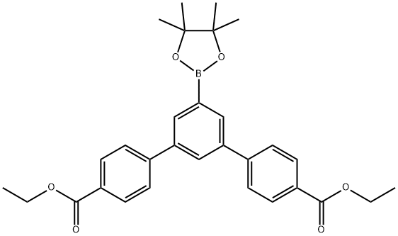 [1,1':3',1''-Terphenyl]-4,4''-dicarboxylic acid, 5'-(4,4,5,5-tetramethyl-1,3,2-dioxaborolan-2-yl)-, 4,4''-diethyl ester Structure