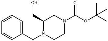 (R)-tert-butyl 4-benzyl-3-(hydroxymethyl)piperazine-1-carboxylate Structure