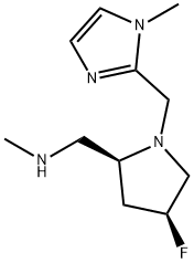 {[(2S,4S)-4-fluoro-1-[(1-methyl-1H-imidazol-2-yl)methyl]pyrrolidin-2-yl]methyl}(methyl)amine Structure