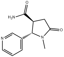 rac-(2R,3R)-1-methyl-5-oxo-2-(pyridin-3-yl)pyrrolidine-3-carboxamide, trans 구조식 이미지