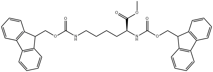 L-Lysine, N2,N6-bis[(9H-fluoren-9-ylmethoxy)carbonyl]-, methyl ester Structure