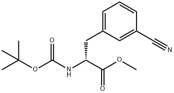 D-Phenylalanine, 3-cyano-N-[(1,1-dimethylethoxy)carbonyl]-, methyl ester Structure