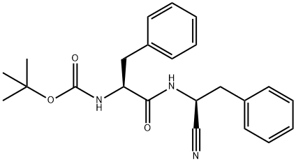 Carbamic acid, N-[(1S)-2-[[(1S)-1-cyano-2-phenylethyl]amino]-2-oxo-1-(phenylmethyl)ethyl]-, 1,1-dimethylethyl ester Structure