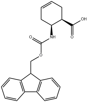 3-Cyclohexene-1-carboxylic acid, 6-[[(9H-fluoren-9-ylmethoxy)carbonyl]amino]-, (1R,6S)- Structure