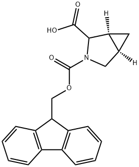 3-Azabicyclo[3.1.0]hexane-2,3-dicarboxylic acid, 3-(9H-fluoren-9-ylmethyl) ester, (1S,5R)- Structure