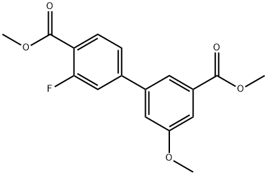 [1,1'-Biphenyl]-3,4'-dicarboxylic acid, 3'-fluoro-5-methoxy-, 3,4'-dimethyl ester Structure