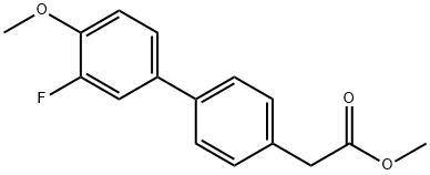 [1,1'-Biphenyl]-4-acetic acid, 3'-fluoro-4'-methoxy-, methyl ester Structure