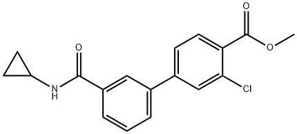 [1,1'-Biphenyl]-4-carboxylic acid, 3-chloro-3'-[(cyclopropylamino)carbonyl]-, methyl ester Structure