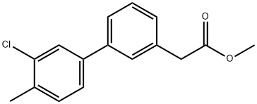 [1,1'-Biphenyl]-3-acetic acid, 3'-chloro-4'-methyl-, methyl ester Structure