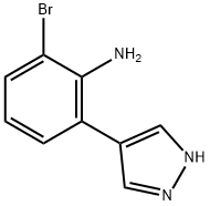 Benzenamine, 2-bromo-6-(1H-pyrazol-4-yl)- Structure