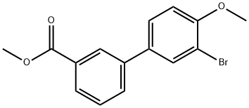 [1,1'-Biphenyl]-3-carboxylic acid, 3'-bromo-4'-methoxy-, methyl ester Structure