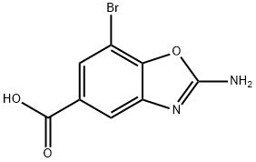 5-Benzoxazolecarboxylic acid, 2-amino-7-bromo- Structure