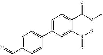 [1,1'-Biphenyl]-4-carboxylic acid, 4'-formyl-3-nitro-, methyl ester Structure