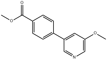 Benzoic acid, 4-(5-methoxy-3-pyridinyl)-, methyl ester Structure