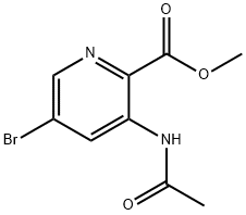 2-Pyridinecarboxylic acid, 3-(acetylamino)-5-bromo-, methyl ester 구조식 이미지