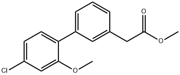 [1,1'-Biphenyl]-3-acetic acid, 4'-chloro-2'-methoxy-, methyl ester Structure