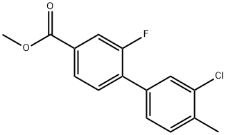 [1,1'-Biphenyl]-4-carboxylic acid, 3'-chloro-2-fluoro-4'-methyl-, methyl ester Structure