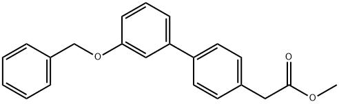 [1,1'-Biphenyl]-4-acetic acid, 3'-(phenylmethoxy)-, methyl ester Structure