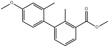 [1,1'-Biphenyl]-3-carboxylic acid, 4'-methoxy-2,2'-dimethyl-, methyl ester 구조식 이미지