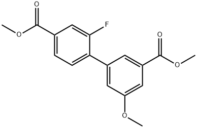 [1,1'-Biphenyl]-3,4'-dicarboxylic acid, 2'-fluoro-5-methoxy-, 3,4'-dimethyl ester Structure