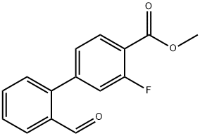 [1,1'-Biphenyl]-4-carboxylic acid, 3-fluoro-2'-formyl-, methyl ester Structure