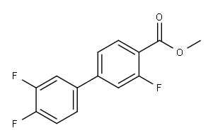 [1,1'-Biphenyl]-4-carboxylic acid, 3,3',4'-trifluoro-, methyl ester Structure