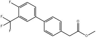 [1,1'-Biphenyl]-4-acetic acid, 4'-fluoro-3'-(trifluoromethyl)-, methyl ester Structure