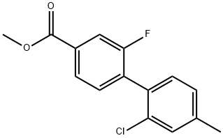 [1,1'-Biphenyl]-4-carboxylic acid, 2'-chloro-2-fluoro-4'-methyl-, methyl ester Structure