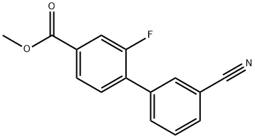 [1,1'-Biphenyl]-4-carboxylic acid, 3'-cyano-2-fluoro-, methyl ester Structure