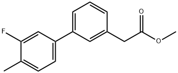 [1,1'-Biphenyl]-3-acetic acid, 3'-fluoro-4'-methyl-, methyl ester Structure