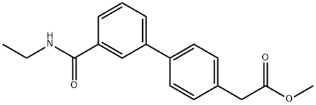 [1,1'-Biphenyl]-4-acetic acid, 3'-[(ethylamino)carbonyl]-, methyl ester Structure