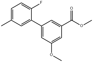 [1,1'-Biphenyl]-3-carboxylic acid, 2'-fluoro-5-methoxy-5'-methyl-, methyl ester Structure