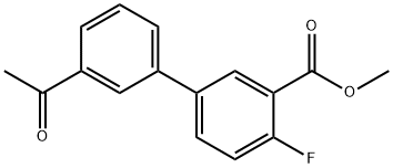 [1,1'-Biphenyl]-3-carboxylic acid, 3'-acetyl-4-fluoro-, methyl ester Structure