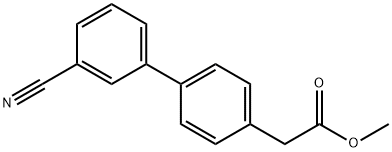 [1,1'-Biphenyl]-4-acetic acid, 3'-cyano-, methyl ester Structure