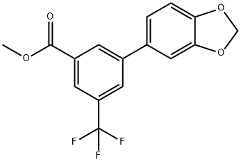 Benzoic acid, 3-(1,3-benzodioxol-5-yl)-5-(trifluoromethyl)-, methyl ester Structure