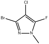 1H-Pyrazole, 3-bromo-4-chloro-5-fluoro-1-methyl- Structure