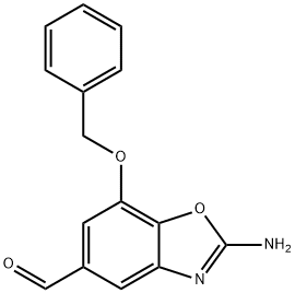 5-Benzoxazolecarboxaldehyde, 2-amino-7-(phenylmethoxy)- Structure