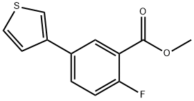 Benzoic acid, 2-fluoro-5-(3-thienyl)-, methyl ester Structure