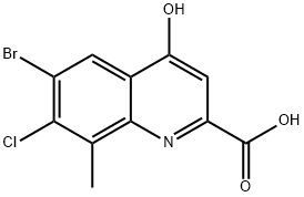 2-Quinolinecarboxylic acid, 6-bromo-7-chloro-4-hydroxy-8-methyl- Structure