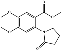 Benzoic acid, 4,5-dimethoxy-2-(2-oxo-1-pyrrolidinyl)-, methyl ester Structure