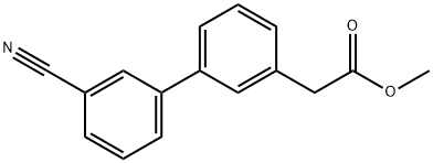 [1,1'-Biphenyl]-3-acetic acid, 3'-cyano-, methyl ester 구조식 이미지