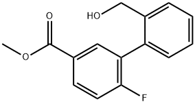 [1,1'-Biphenyl]-3-carboxylic acid, 6-fluoro-2'-(hydroxymethyl)-, methyl ester Structure