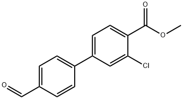 [1,1'-Biphenyl]-4-carboxylic acid, 3-chloro-4'-formyl-, methyl ester Structure