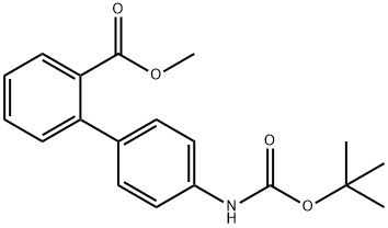 [1,1'-Biphenyl]-2-carboxylic acid, 4'-[[(1,1-dimethylethoxy)carbonyl]amino]-, methyl ester Structure