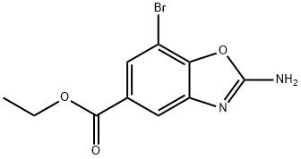 5-Benzoxazolecarboxylic acid, 2-amino-7-bromo-, ethyl ester Structure