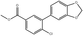 Benzoic acid, 3-(1,3-benzodioxol-5-yl)-4-chloro-, methyl ester Structure