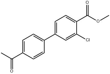 [1,1'-Biphenyl]-4-carboxylic acid, 4'-acetyl-3-chloro-, methyl ester Structure