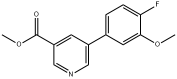 3-Pyridinecarboxylic acid, 5-(4-fluoro-3-methoxyphenyl)-, methyl ester Structure