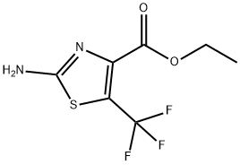 4-Thiazolecarboxylic acid, 2-amino-5-(trifluoromethyl)-, ethyl ester 구조식 이미지